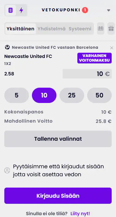 Winnerz-vedonlyöntityypit